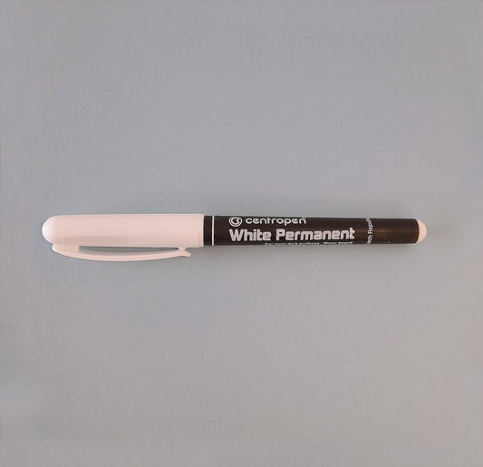Permanent Marker Pen, White, Single