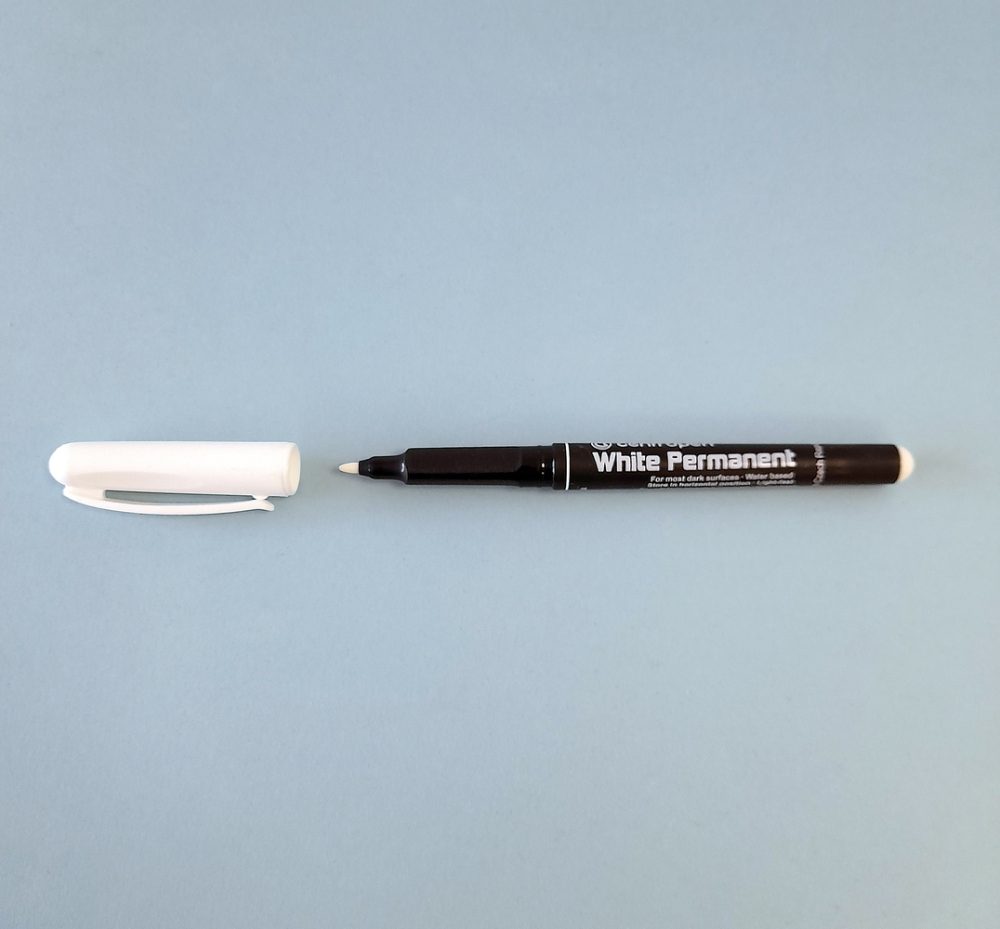 Permanent Marker Pen, White, Single