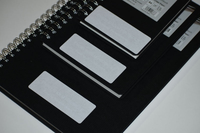 SPECIAL OFFER Seconds "A"-Size Black Microline Cover Euro Sketchbook, White Paper, Pack of 5