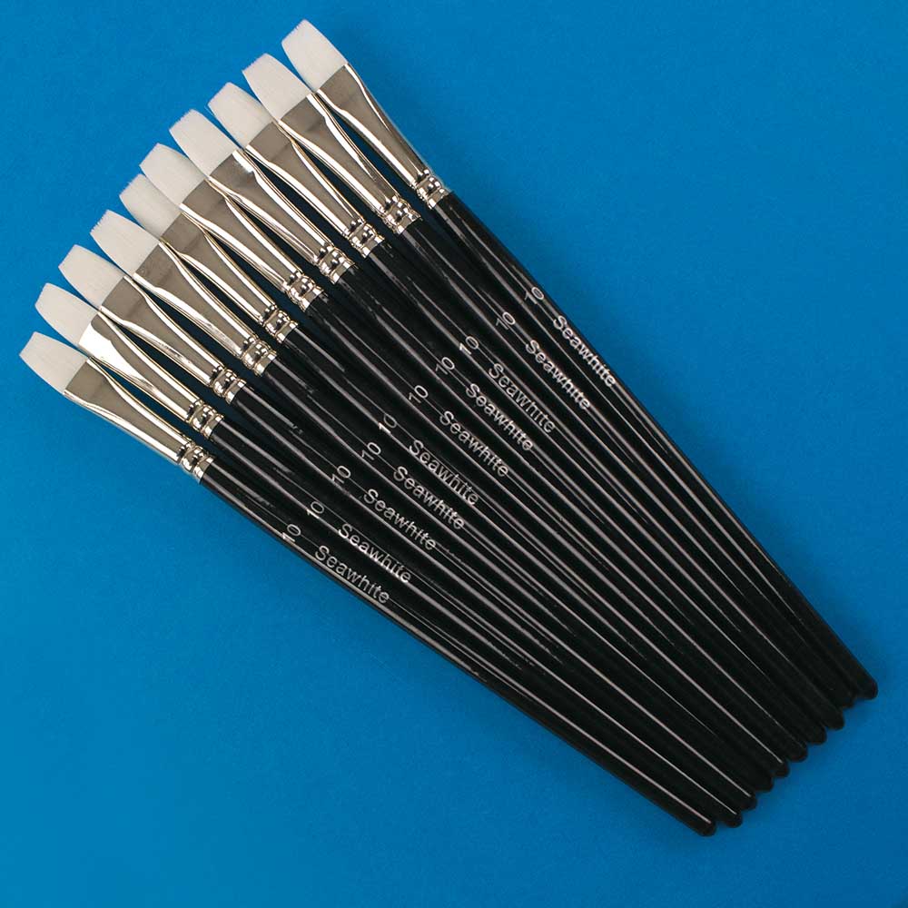 White Synthetic Brush, Flat