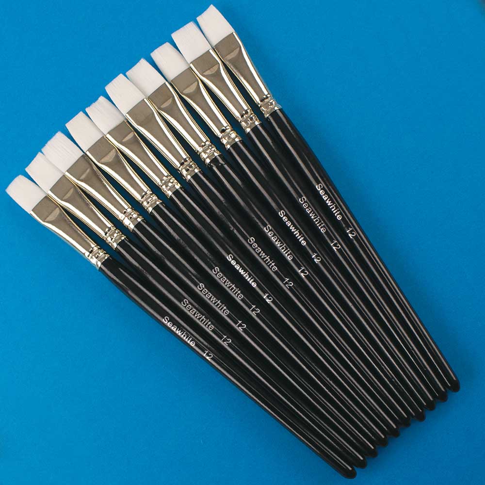 White Synthetic Brush, Flat