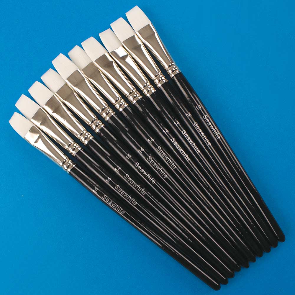 White Synthetic Brush, Flat