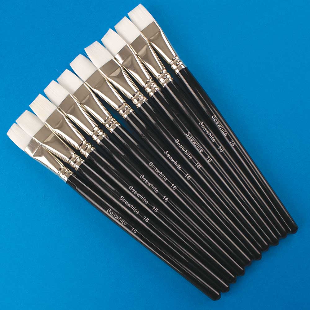 White Synthetic Brush, Flat