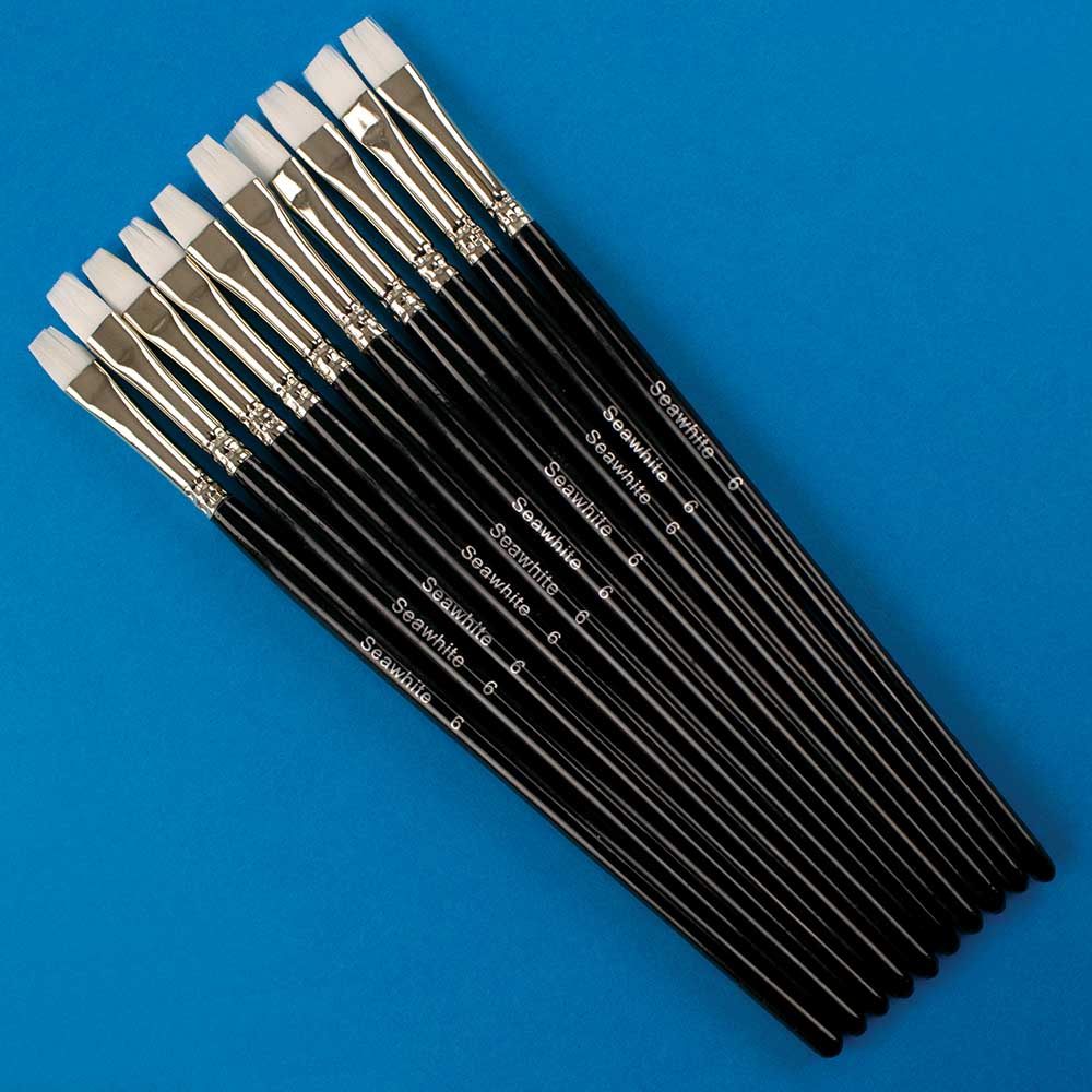 White Synthetic Brush, Flat