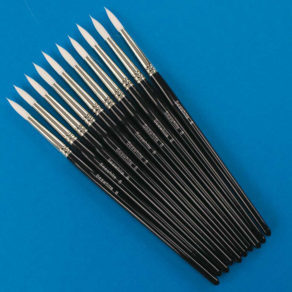 White Synthetic Brush, Flat
