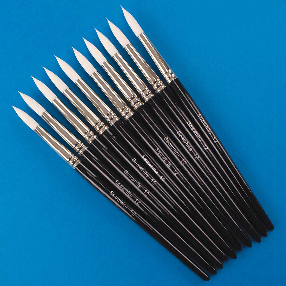 White Synthetic Fine Brush, Round