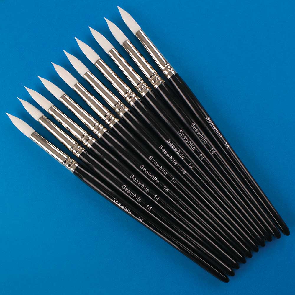 White Synthetic Fine Brush, Round