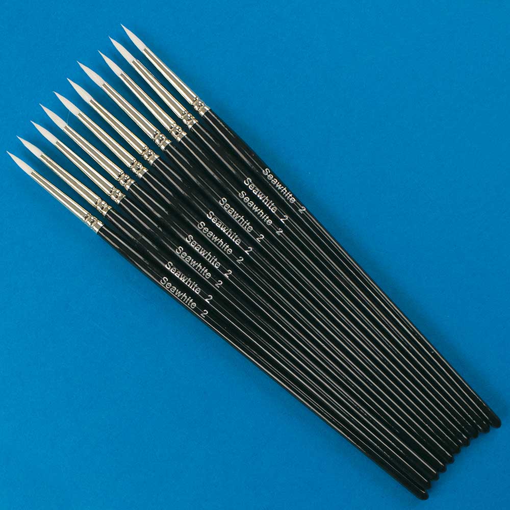 White Synthetic Fine Brush, Round