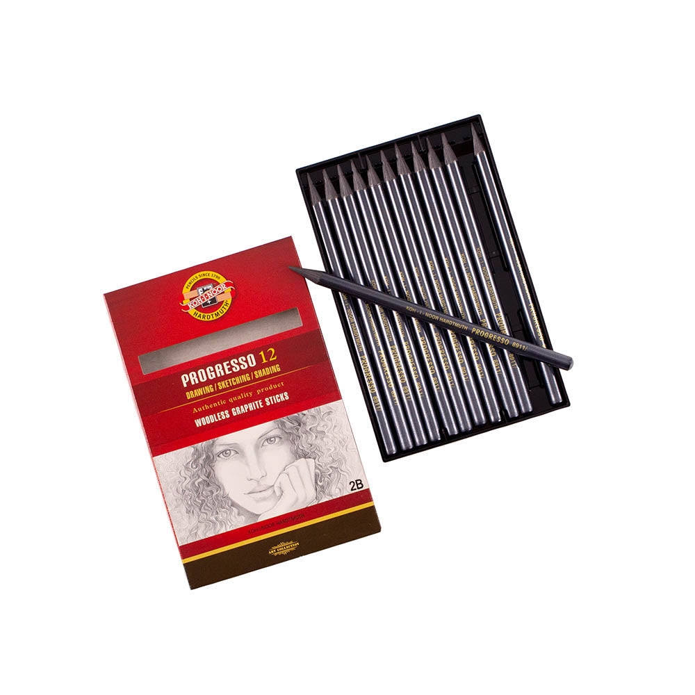 Woodless Graphite Sticks, Box of 12