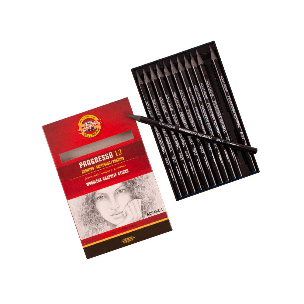 Soluble Aquarell Woodless Graphite Sticks, Box of 12