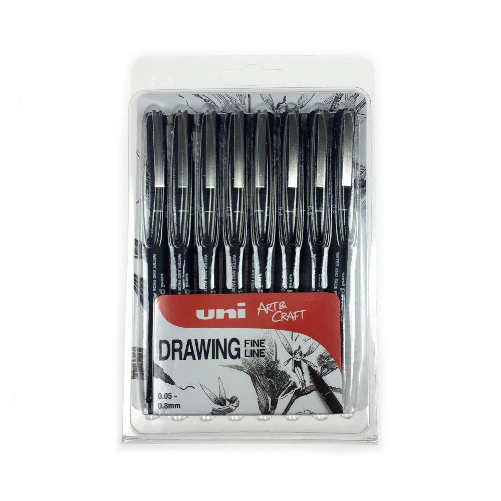 UniPin Fineliner, Pack of 8