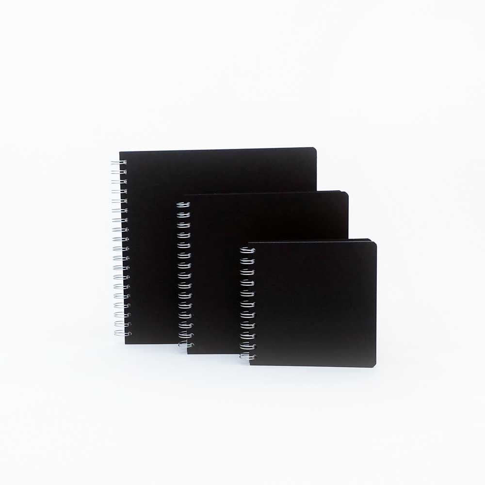 Square Black Poplin Cover, White Paper