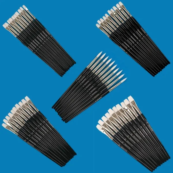 White Synthetic Flat Brush, Class Pack