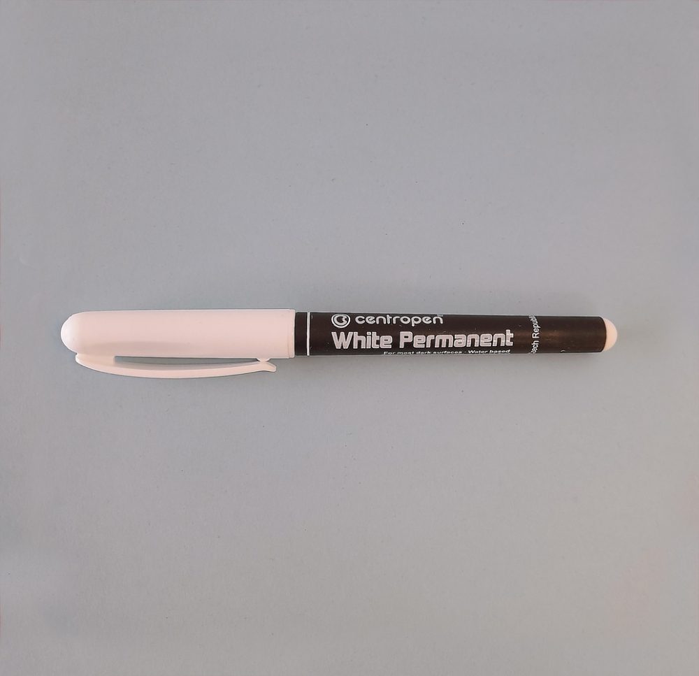 Permanent Marker Pen, White, Single