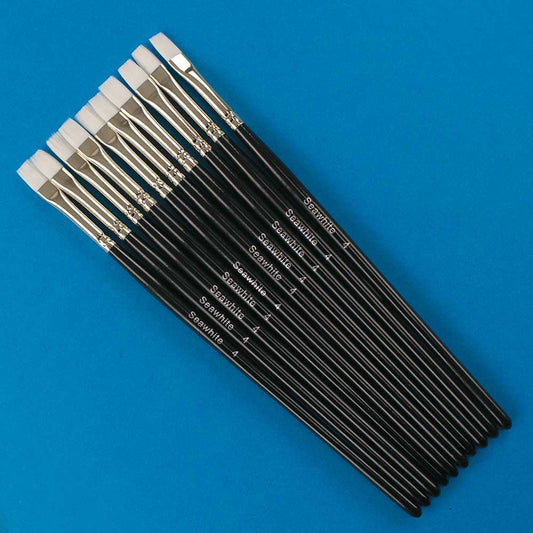 White Synthetic Brush, Flat