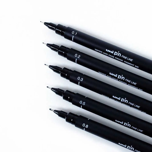 UniPin Fineliner Pens, Pack of 5 Tips Black