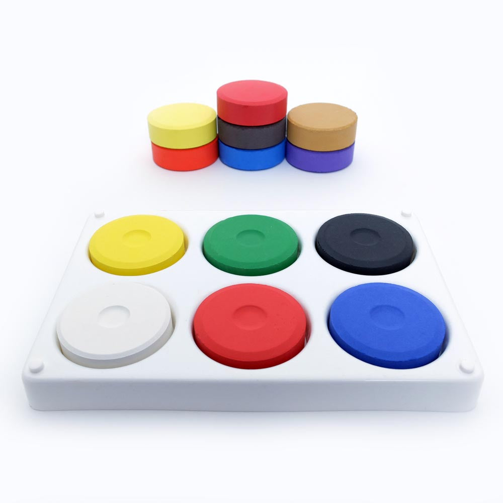 Paint Blocks & Tray, 6 Assorted Colours